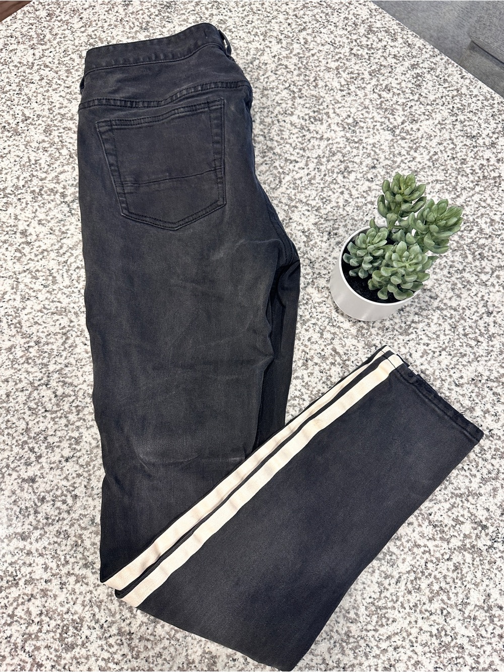 PacSun Black Jeans with White Side Stripes